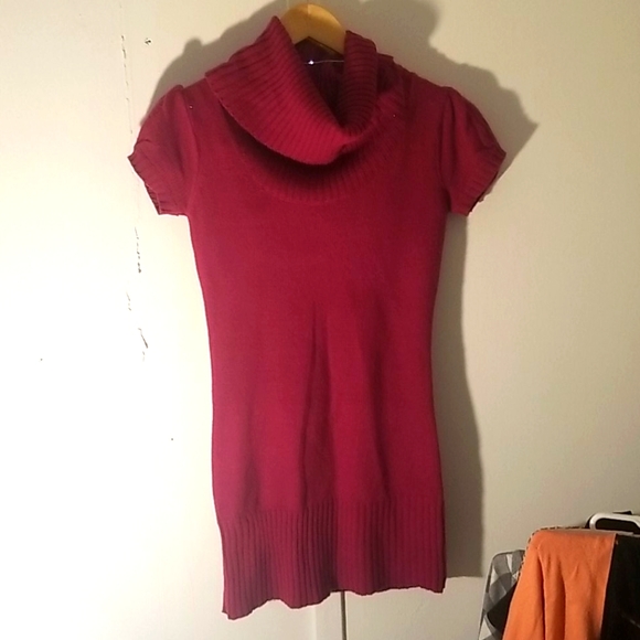 A knit sweater dress with oversize turtleneck - Picture 1 of 2